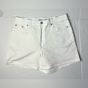 Faded Glory‎ Shorts Womens Size 6 White Stretch Pockets Denim Mid Rise Cotton